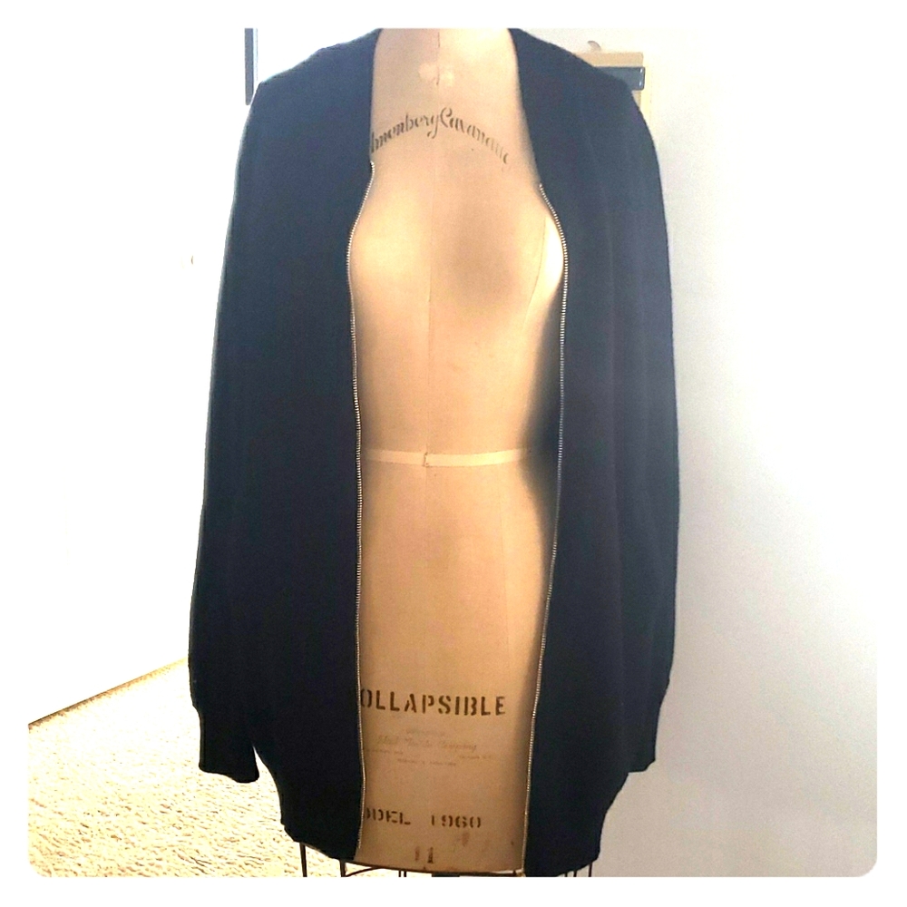 Zippered cardigan sweater